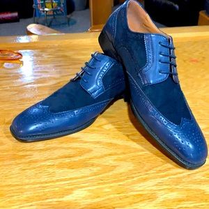 MENS BOLANO COMBO BLUE SUEDE & PATTEN LOOK 9.5D